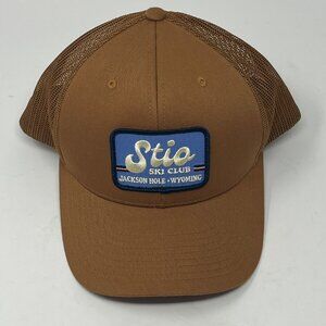Stio Ski Club Patch Trucker hat tan brown